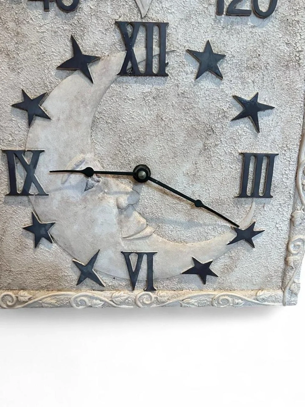 Vintage Whimsigoth Celestial Sun Moon Wall Clock Thermometer Plaque Resin Heavy